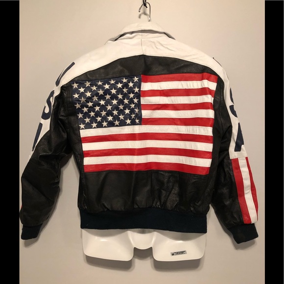 Michael Hoban Other - Michael Hoban American Flag leather moto jacket